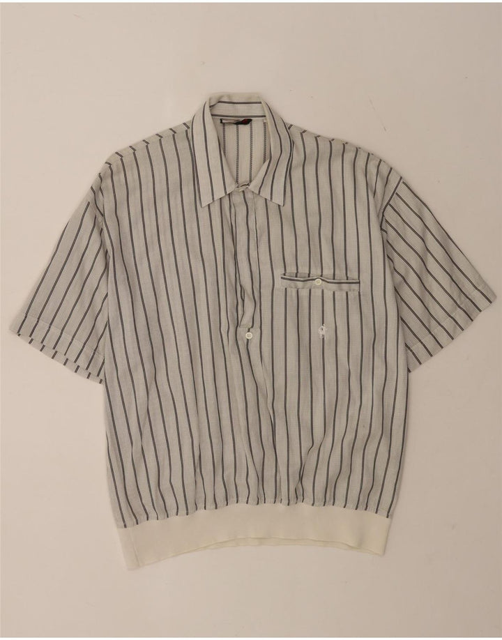 Camicia pullover a maniche corte da uomo RODRIGO IT 52 cotone a righe grandi bianche