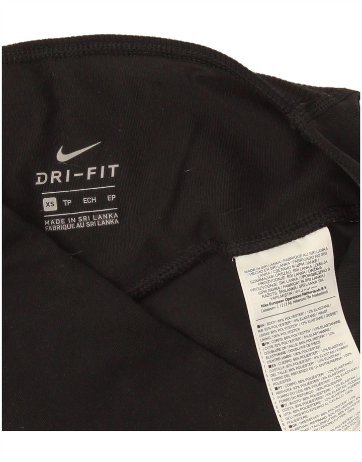 Leggings grafici Nike Dri Fit da donna UK 6 XS poliestere nero