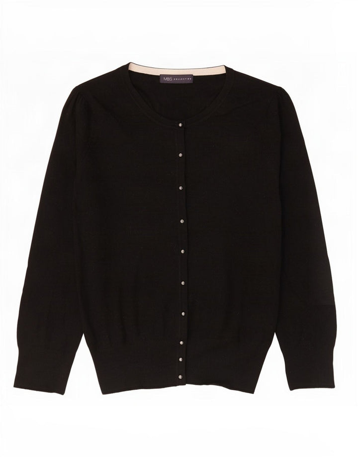 Maglione cardigan da donna Marks & Spencer UK 12 medio nero