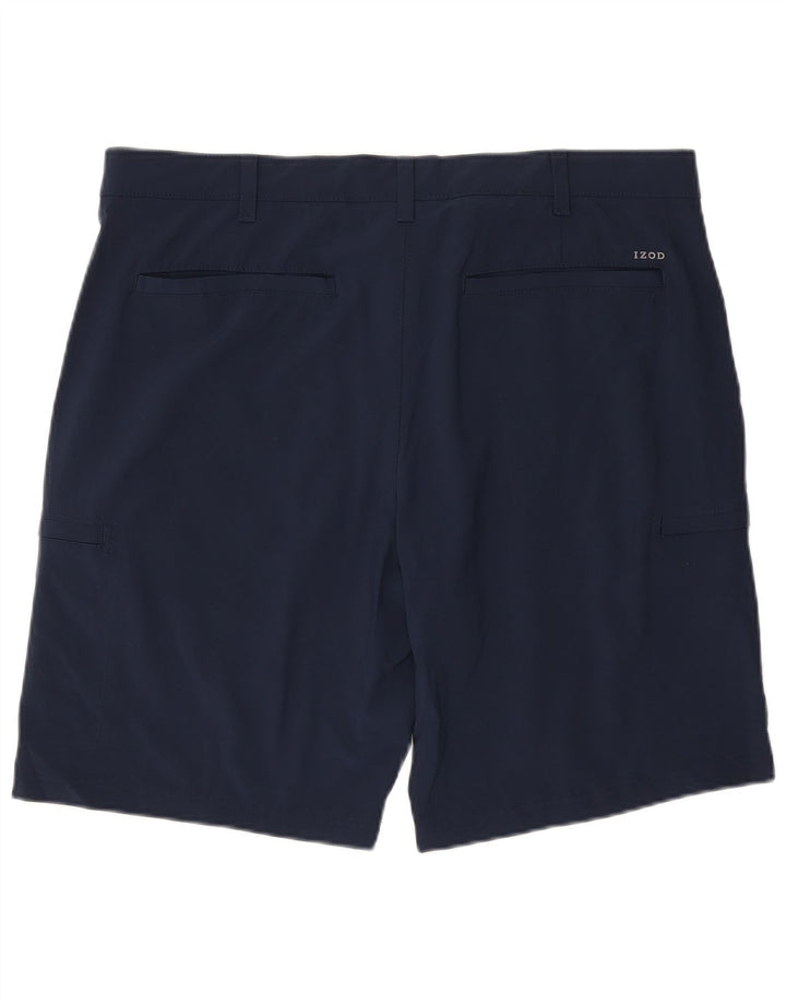 Pantaloncini cargo da uomo IZOD W38 XL poliestere blu navy