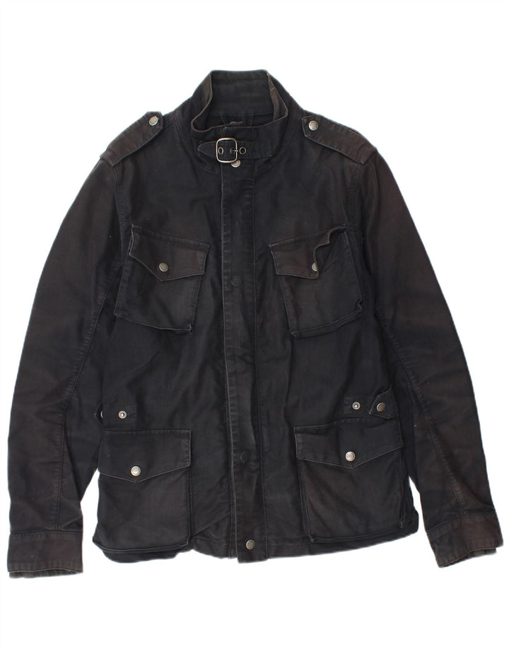 Giacca militare da uomo Woolrich UK 36 piccola in cotone nero