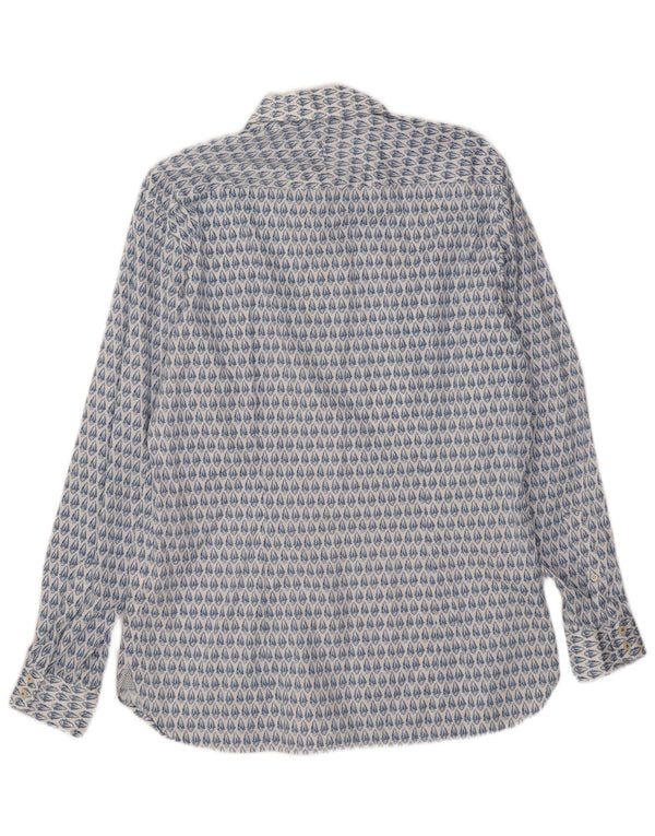 Ted Baker Mens Shirt Size 16 Large Blue Floral Cotton