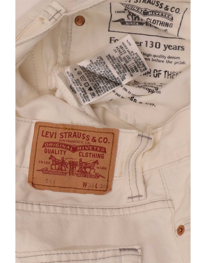 Jeans Levi's 511 Slim da donna W33 L34 cotone bianco