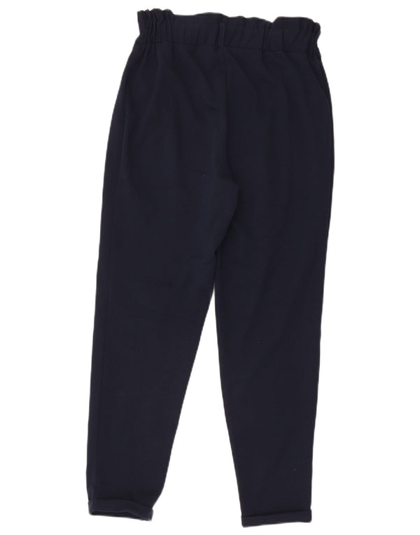Pantaloni casual a vita alta da donna Coast UK 10 piccoli W28 L26 blu navy