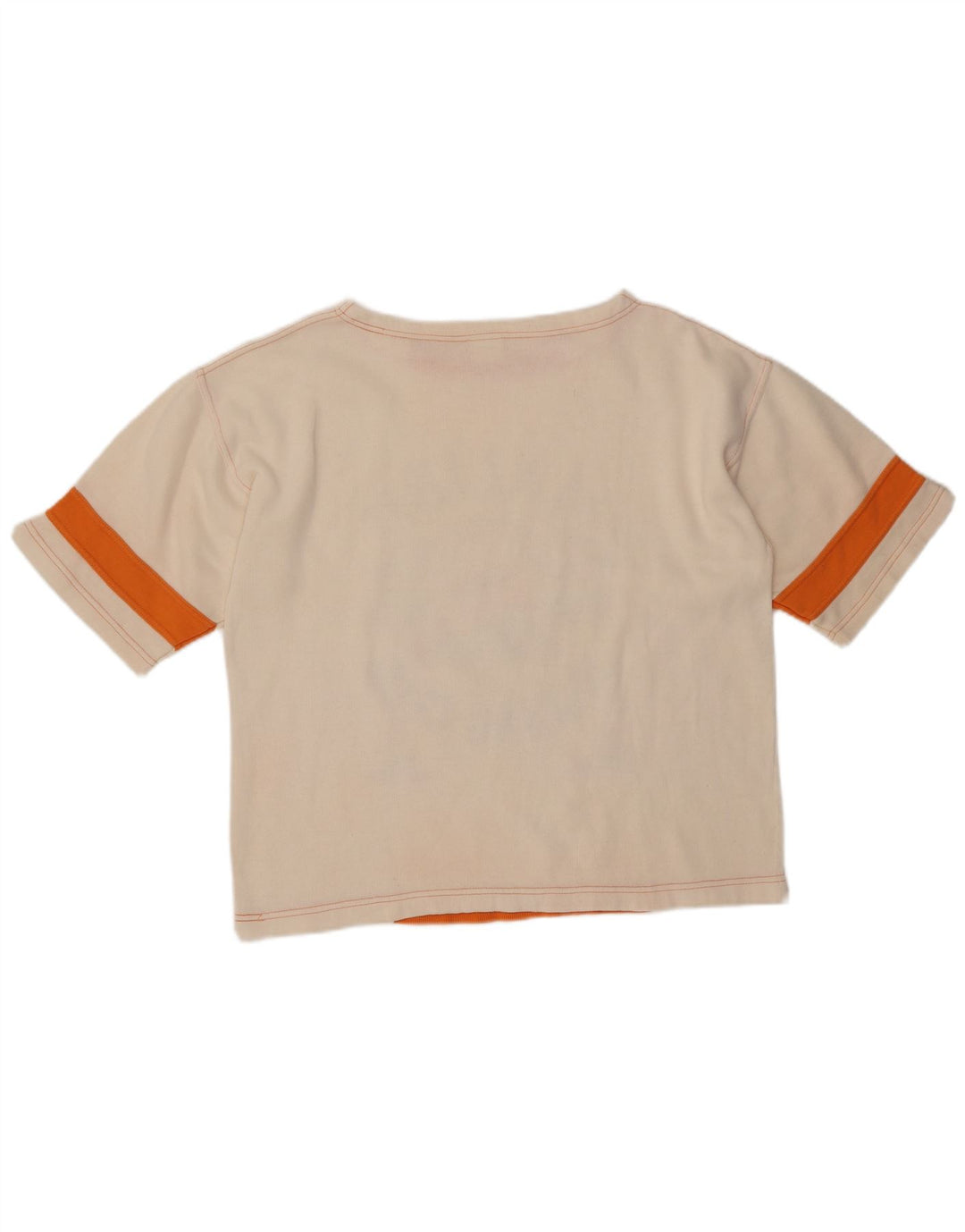 T-shirt grafica Malibu da donna VINTAGE Top UK 14 medio bianco sporco