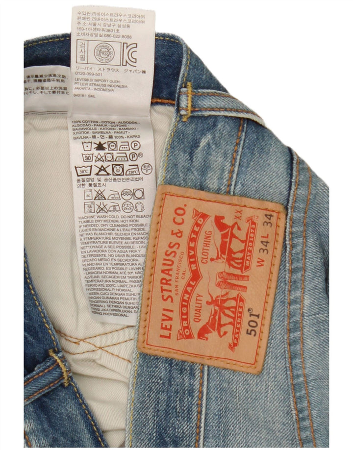 Jeans dritti da uomo Levi's 501 W34 L28 cotone blu