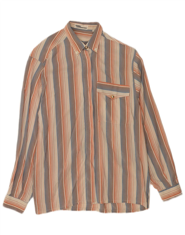 Camicia da donna Angelo Santagostino UK 10 piccola a righe multicolore