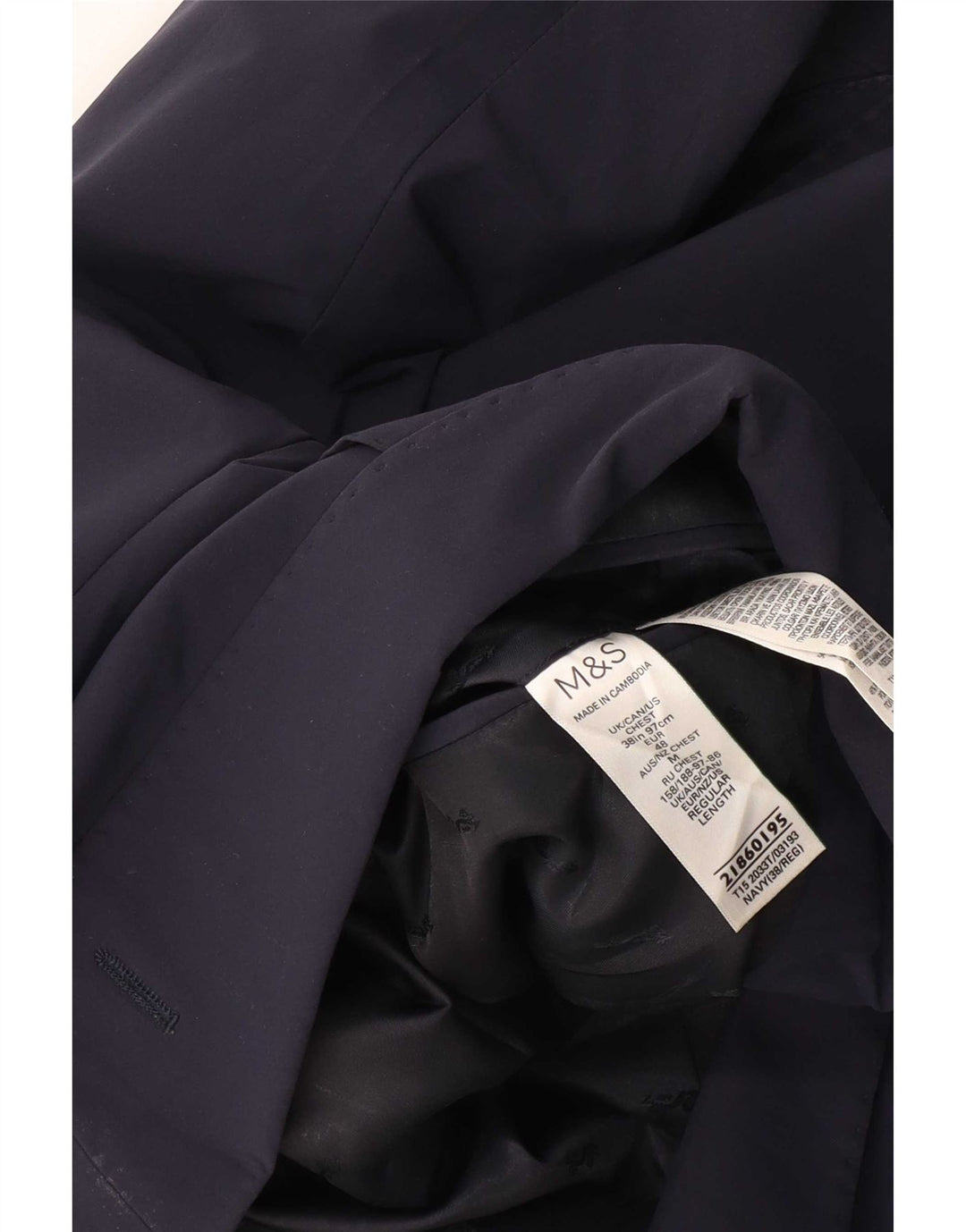 Giacca blazer a 2 bottoni da uomo Marks & Spencer UK 38 medio blu navy