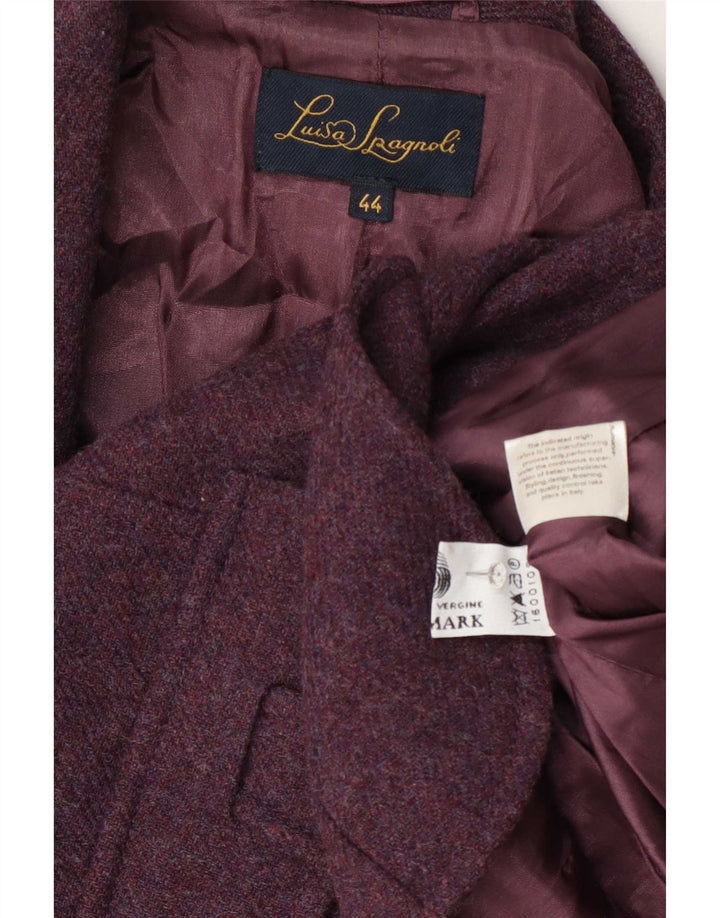 Luisa Spagnoli Giacca Blazer a 4 Bottoni Donna IT 44 Bordeaux Medio Lana