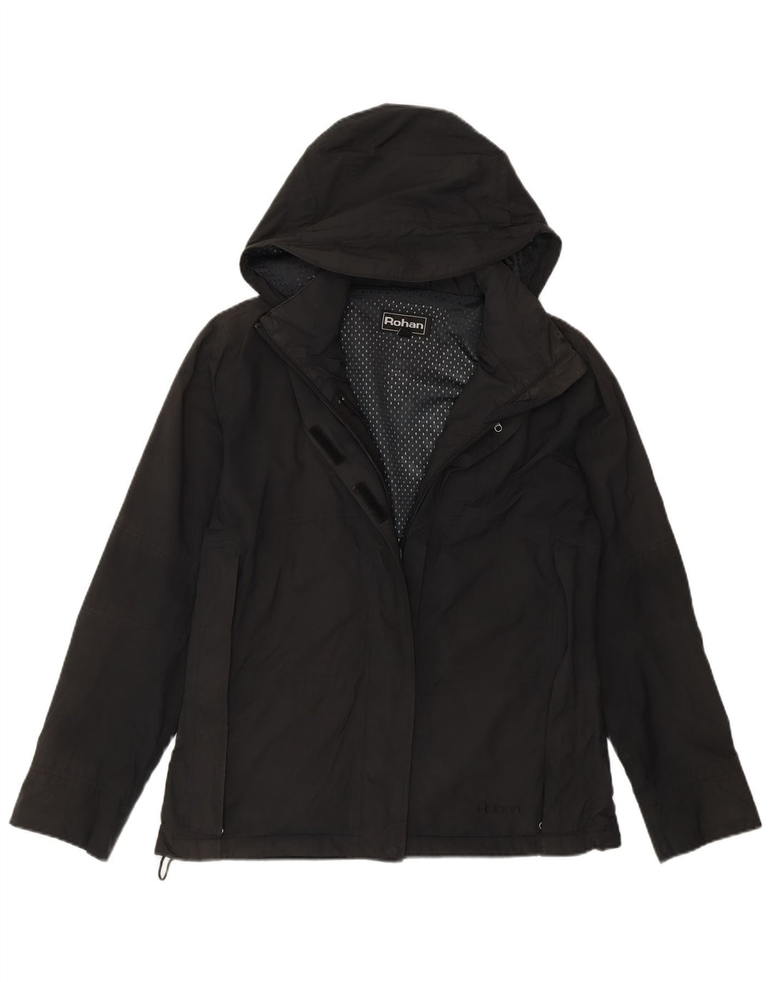 Giacca antipioggia da donna con vestibilità ampia con cappuccio Rohan UK 10 Small Nero Poliammide