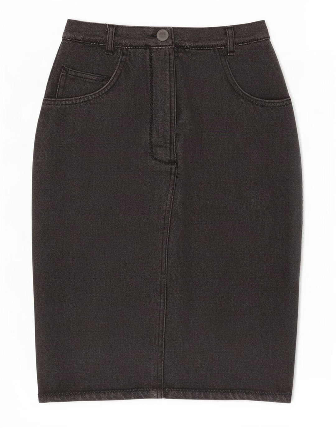 Gonna di jeans vintage da donna media W28 grigia