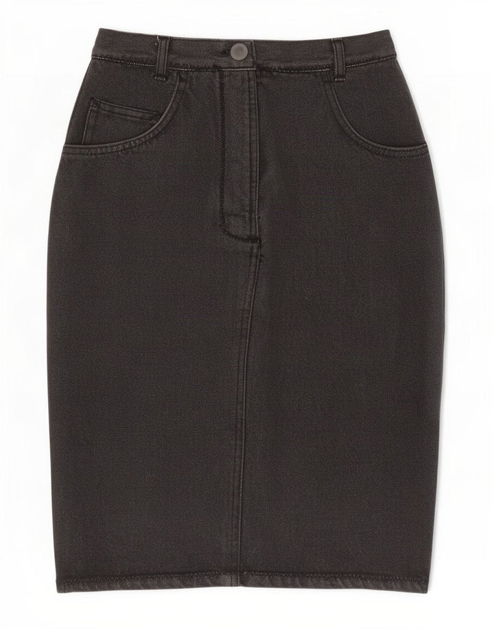 Gonna di jeans vintage da donna media W28 grigia