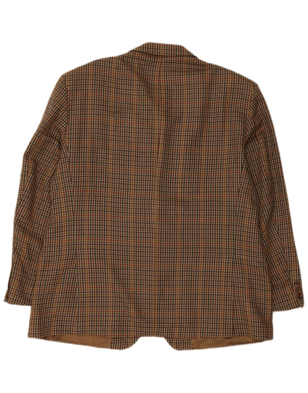 Giacca blazer a 2 bottoni Marks & Spencer da uomo UK 44 2XL pied de poule marrone