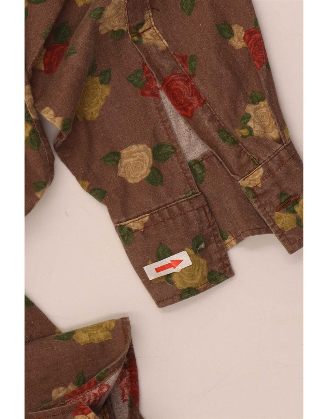 Camicia da uomo vintage grande floreale marrone