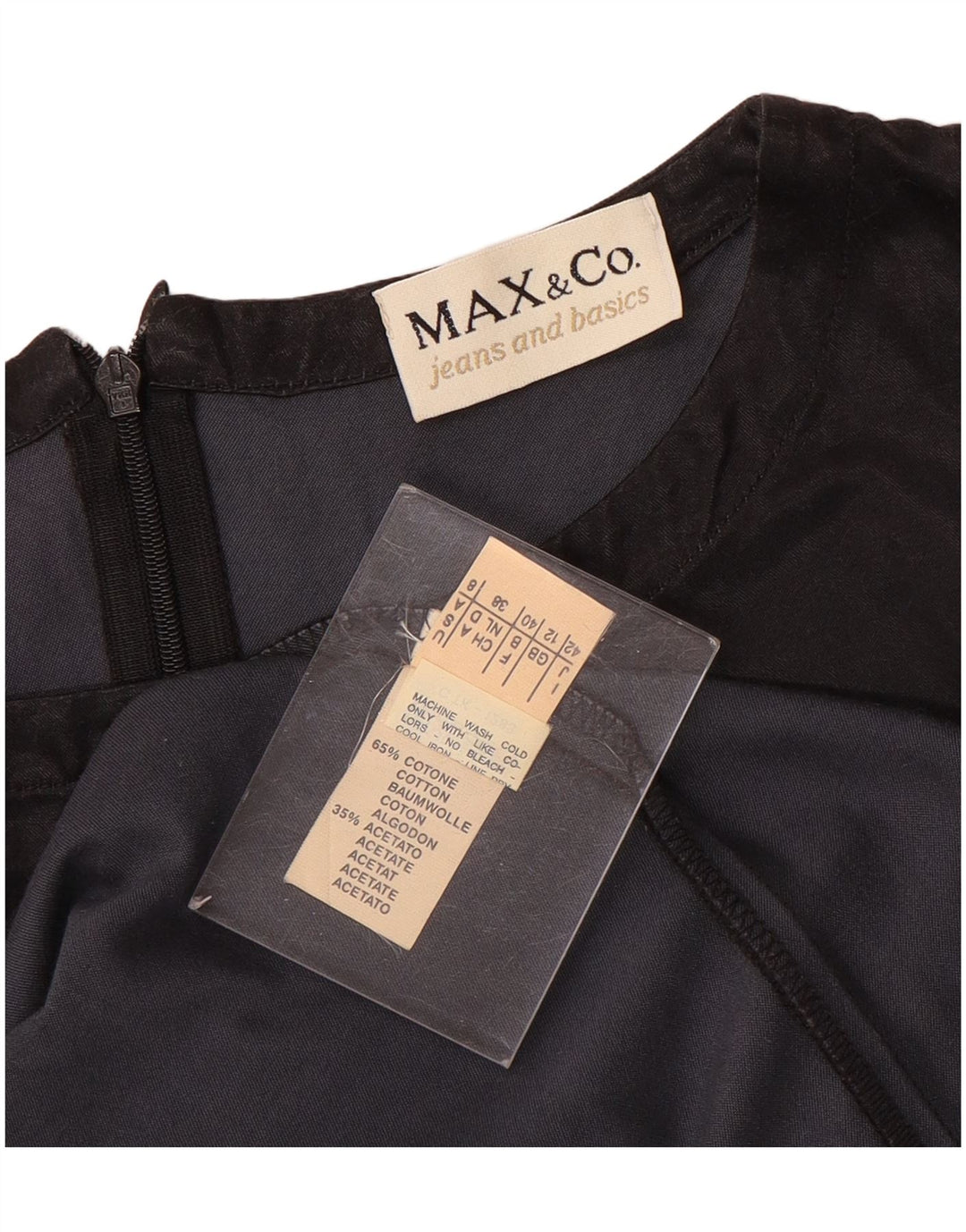 Abito tubino senza maniche da donna Max & Co. UK 12 cotone nero medio