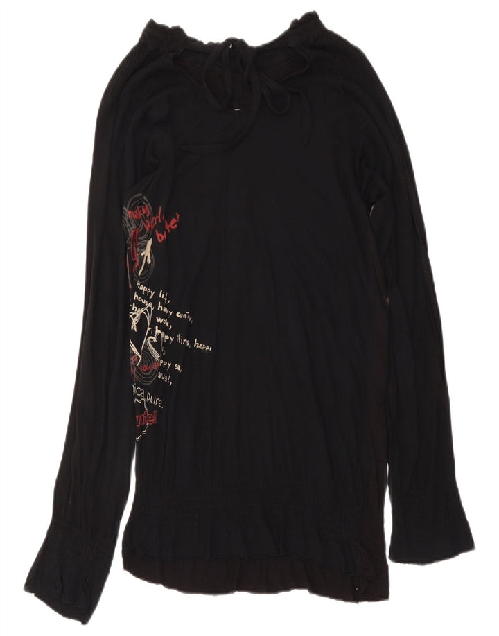 Desigual Tunica Grafica da Donna Top Piccola Farfalla Nera