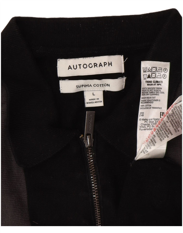 Marks & Spencer Maglione da uomo con collo a polo autografo grande nero