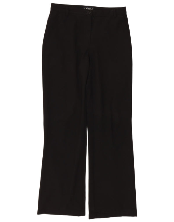 Pantaloni casual Bootcut da donna Armani UK 12 Medium W28 L30 Poliestere nero