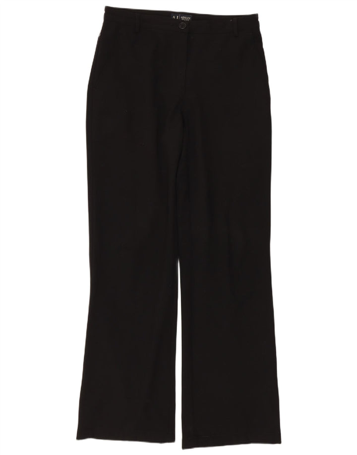 Pantaloni casual Bootcut da donna Armani UK 12 Medium W28 L30 Poliestere nero