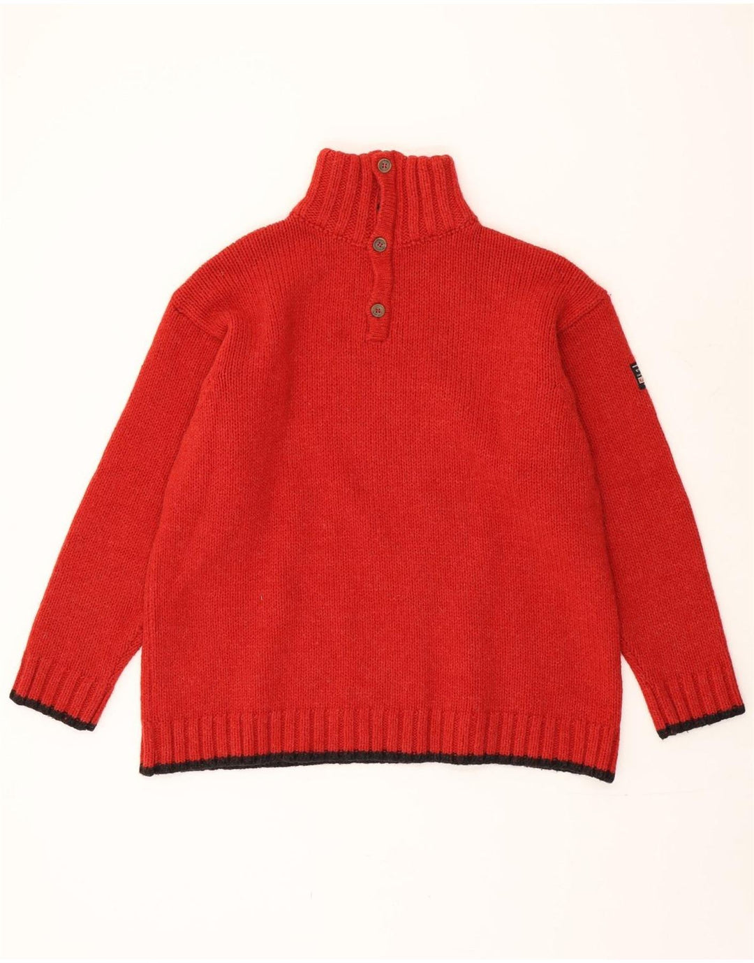 Marlboro Classics Maglione da uomo con zip e collo XL in lana color block rosso