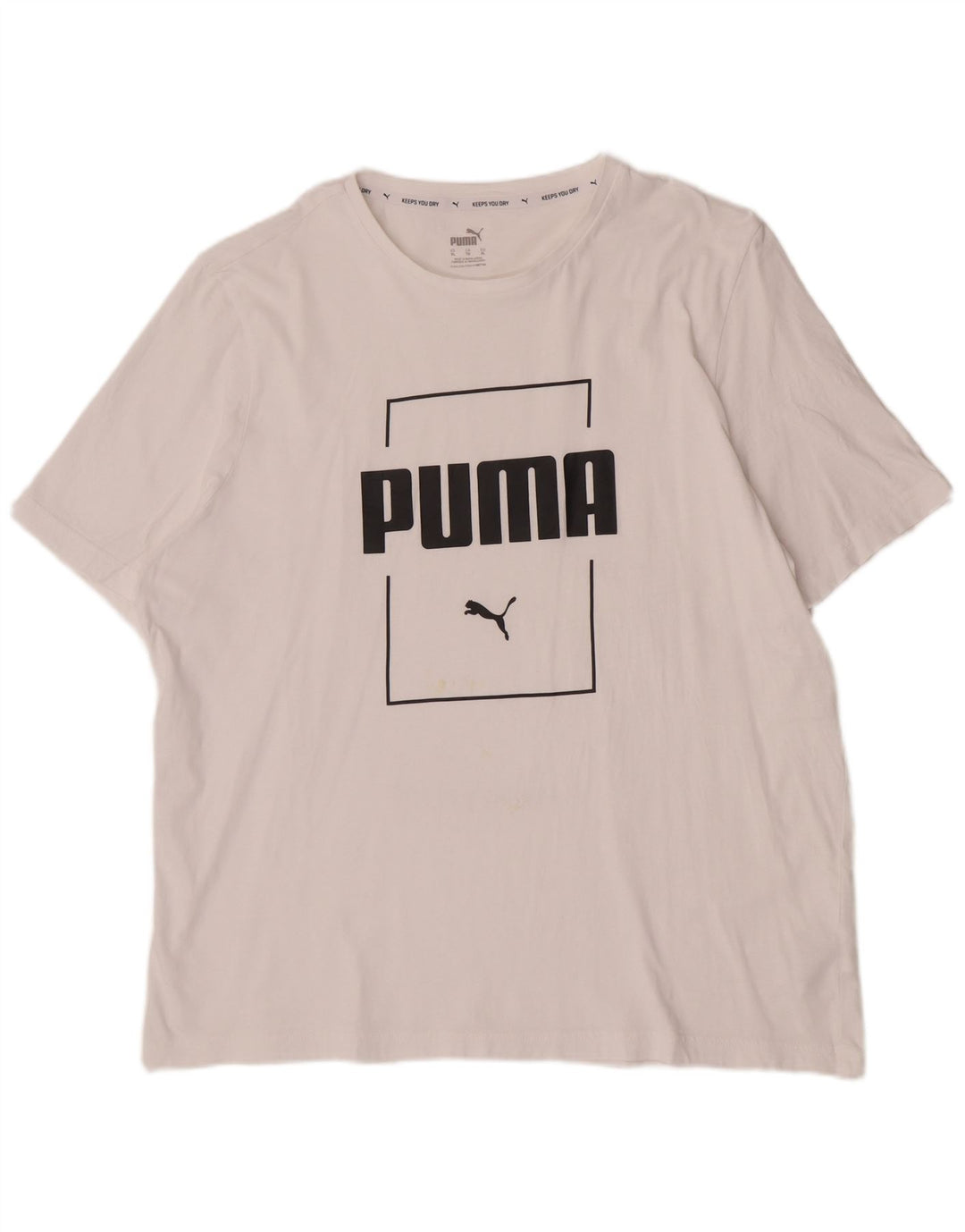 T-shirt grafica da uomo Puma Top XL in cotone bianco