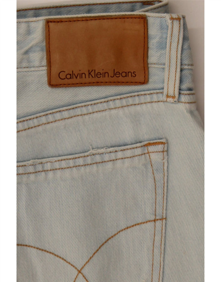 CALVIN KLEIN Mens Distressed Denim Shorts W30 Medium Blue Cotton Vintage Calvin Klein and Second-Hand Calvin Klein from Messina Hembry 