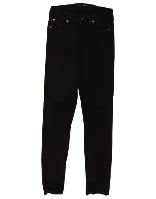 7 FOR ALL MANKIND Womens Skinny Jeans W25 L26 Black Modal