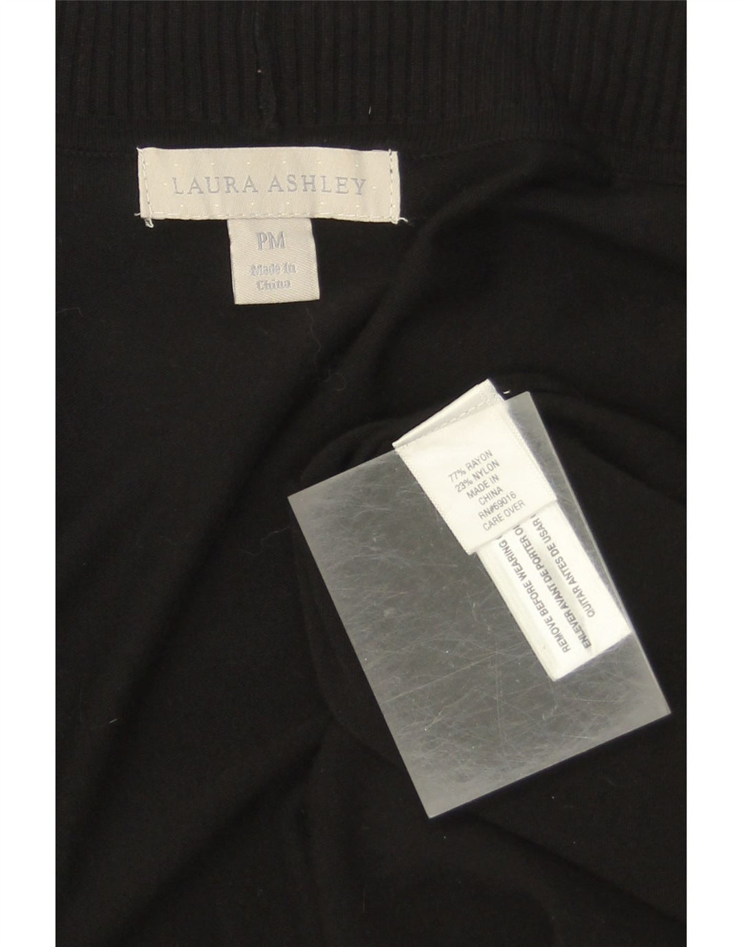 LAURA ASHLEY Womens Longline Cardigan Sweater UK 12 Medium Black Vintage Laura Ashley and Second-Hand Laura Ashley from Messina Hembry 