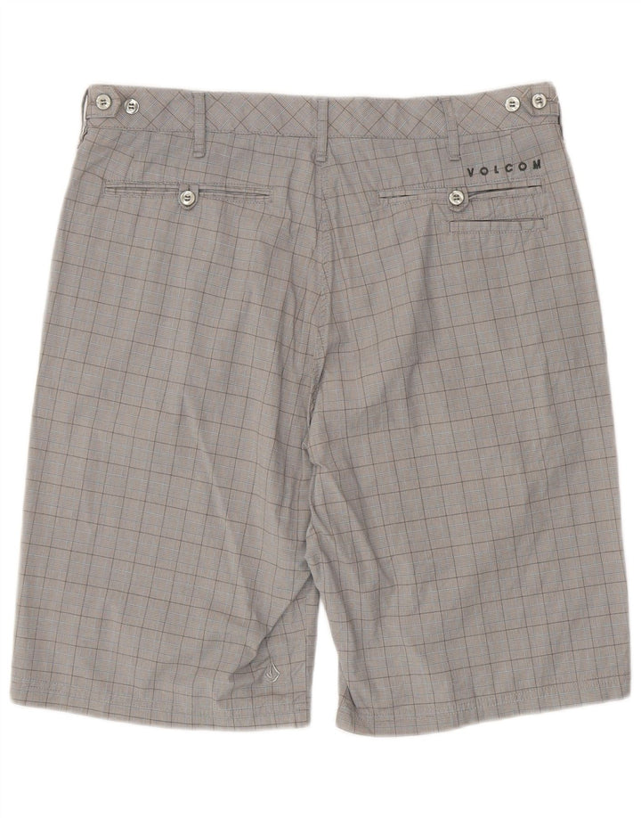 Pantaloncini chino da uomo Volcom W34 cotone a quadri grigi grandi
