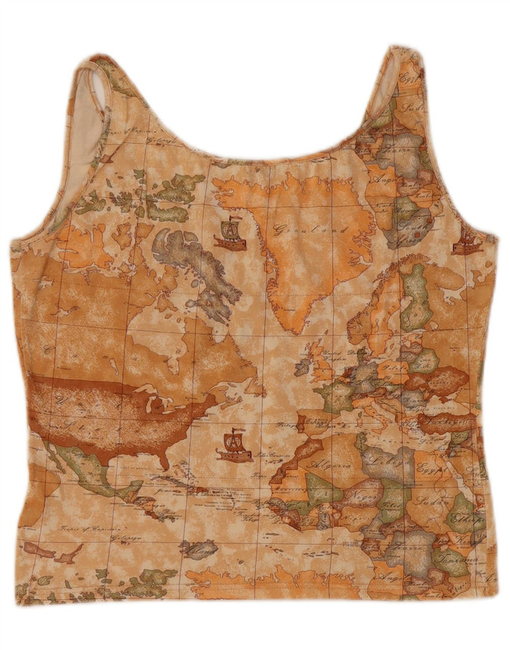 ALVIERO MARTINI Canotta corta da donna Voyages IT 48 XL Beige geometrica