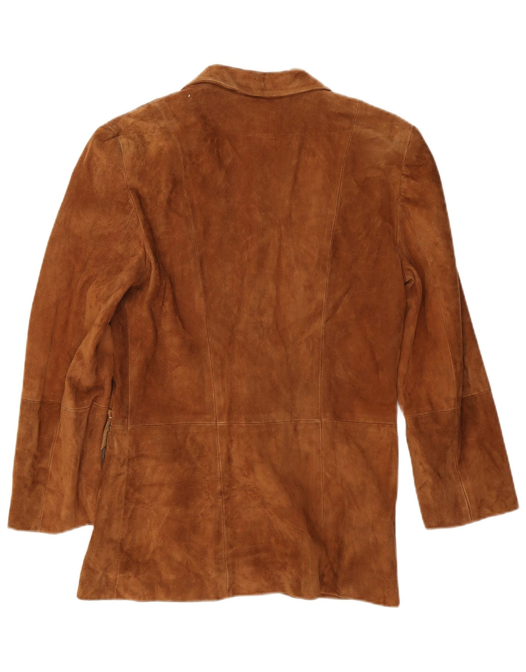 Giacca blazer in pelle scamosciata da donna a 1 bottone Marella UK 10 piccola in pelle beige