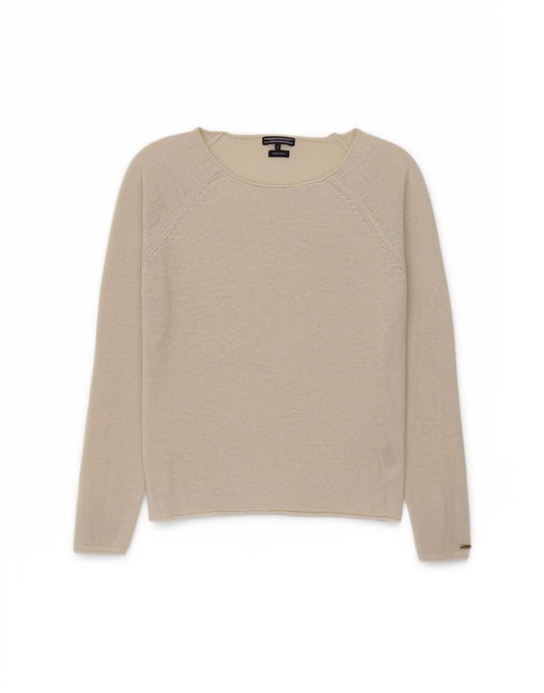 Maglione maglione con scollo a barca da donna Tommy Hilfiger UK 10 Small Off White Classi