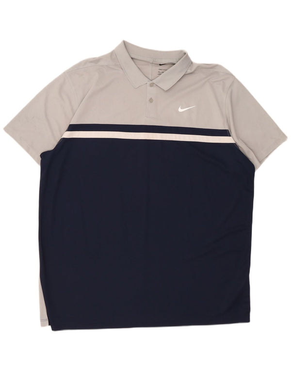 Polo NIKE da uomo Dri Fit 2XL poliestere color block grigio
