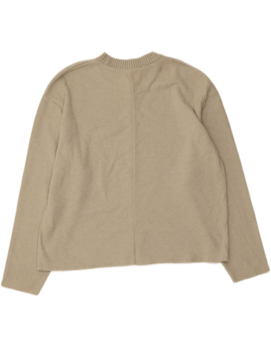 Maglione corto con scollo a barca da donna Zara UK 14 Poliestere beige medio