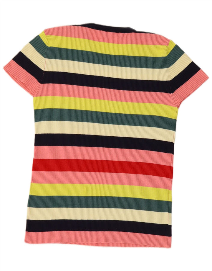 T-shirt Zara da donna Top UK 12 viscosa a righe multicolore media