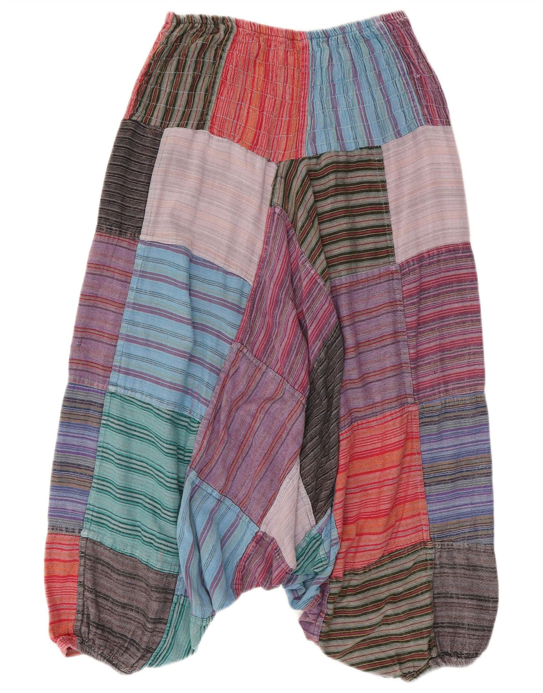 Pantaloni Harem da donna VINTAGE W30 L22 Patchwork multicolore
