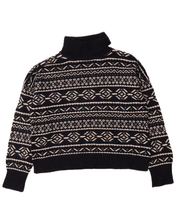 Maglione maglione a collo alto da donna Hobbs UK 18 XL Blu navy Fair Isle