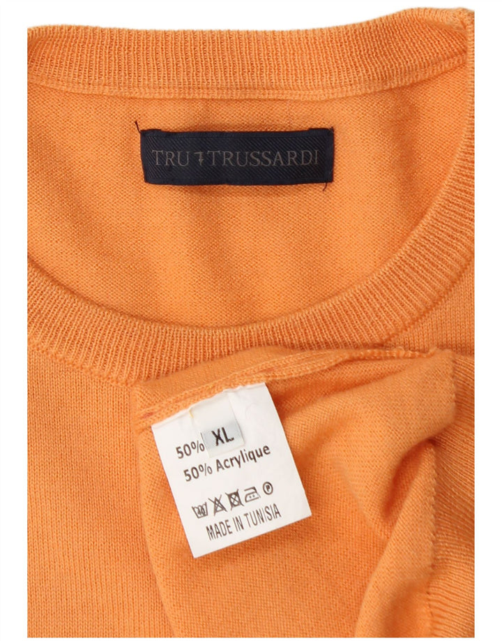Maglione Trussardi Uomo Girocollo XL Lana Arancione