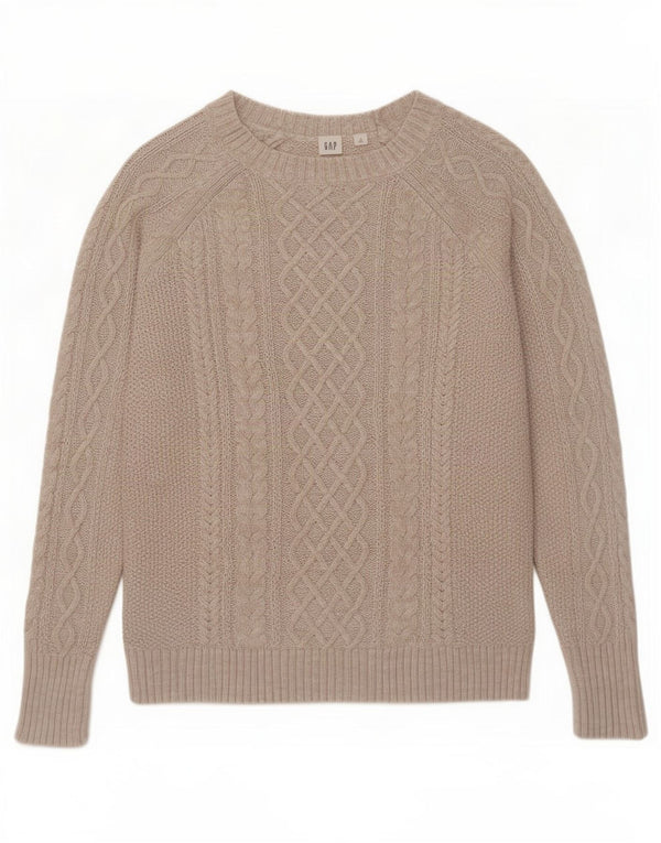 Maglione maglione con scollo a barca da donna Gap UK 12 Cotone beige medio