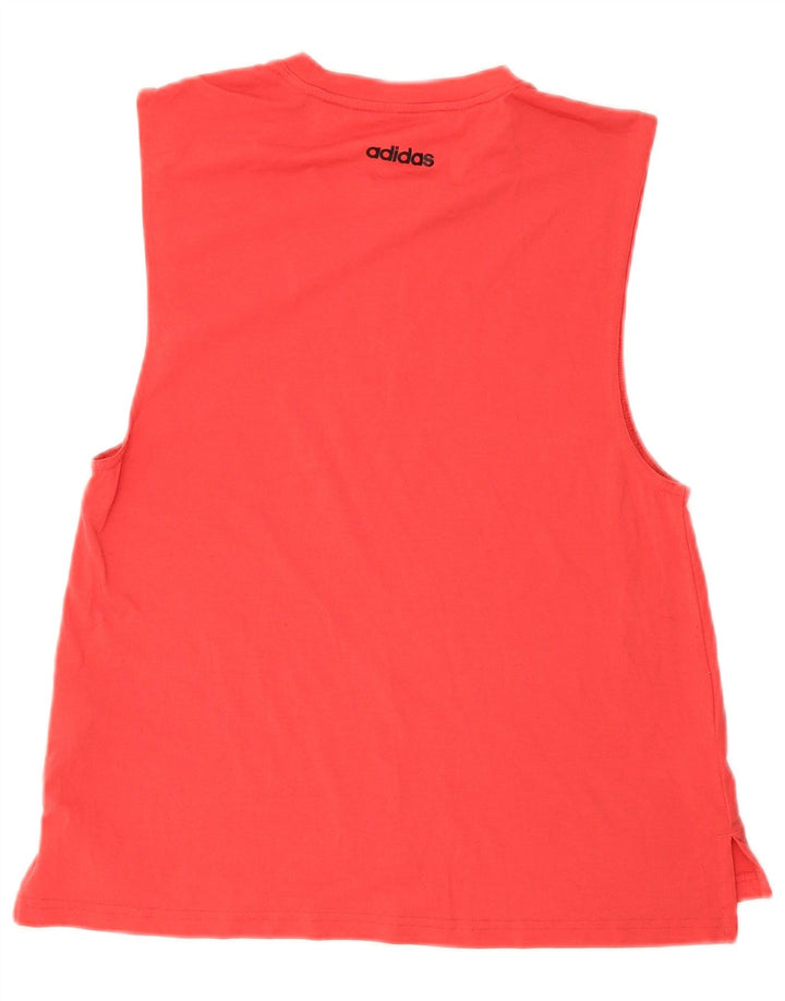 Canottiera grafica da donna Adidas UK 12 poliestere rosa medio
