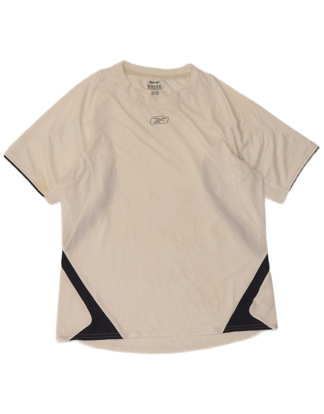 T-shirt da uomo REEBOK Top in poliestere color block bianco medio