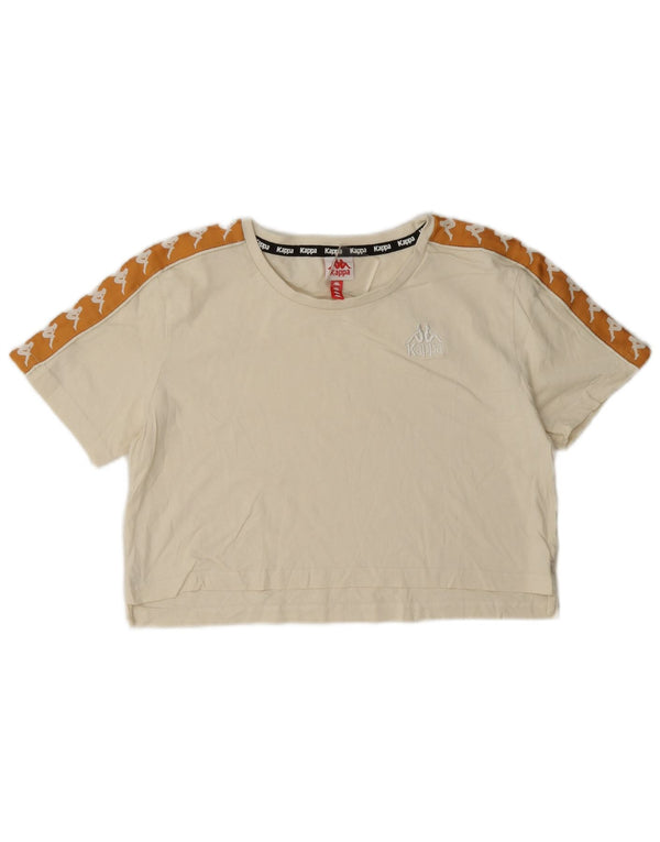 T-shirt grafica corta da donna Kappa UK 6 XS Off White Colourblock