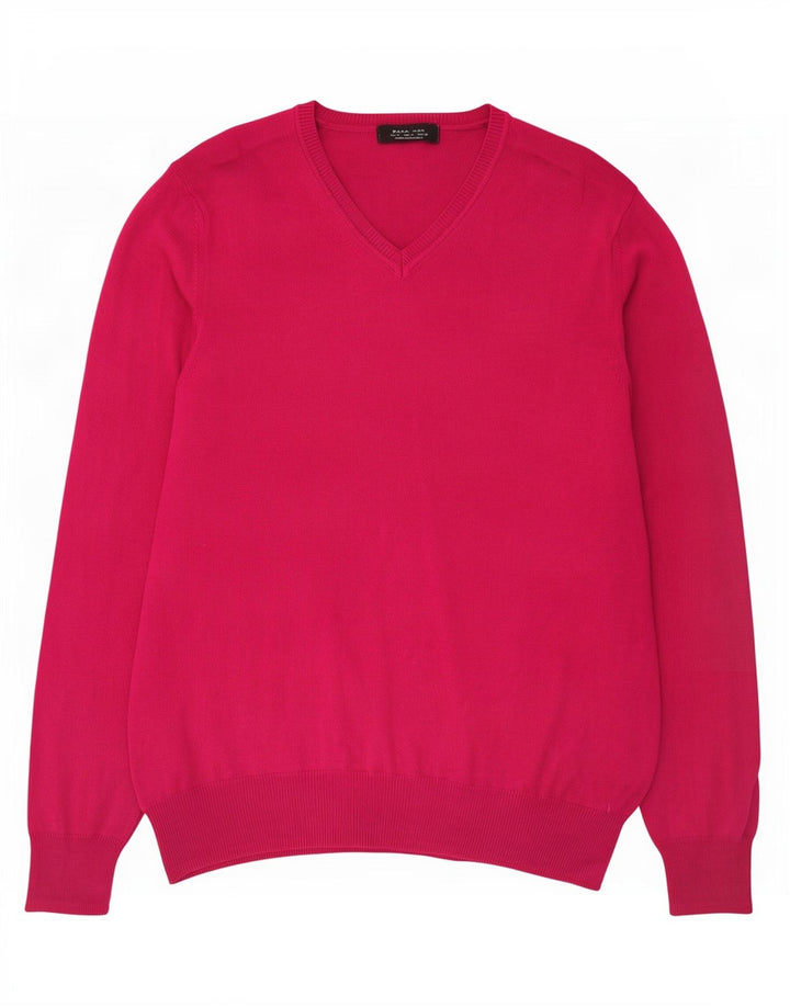 Maglione Maglione Con Scollo A V Da Uomo Zara Rosa Medio