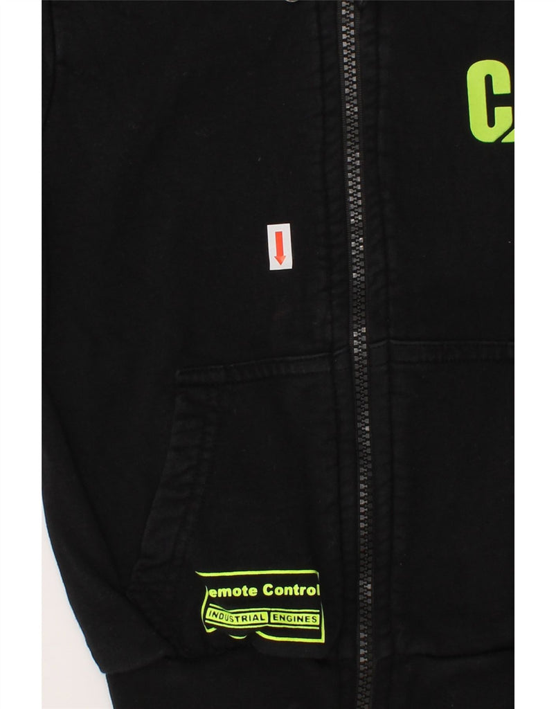 CATERPILLAR Boys Graphic Zip Hoodie Sweater 3-4 Years Black Colourblock Vintage Caterpillar and Second-Hand Caterpillar from Messina Hembry 