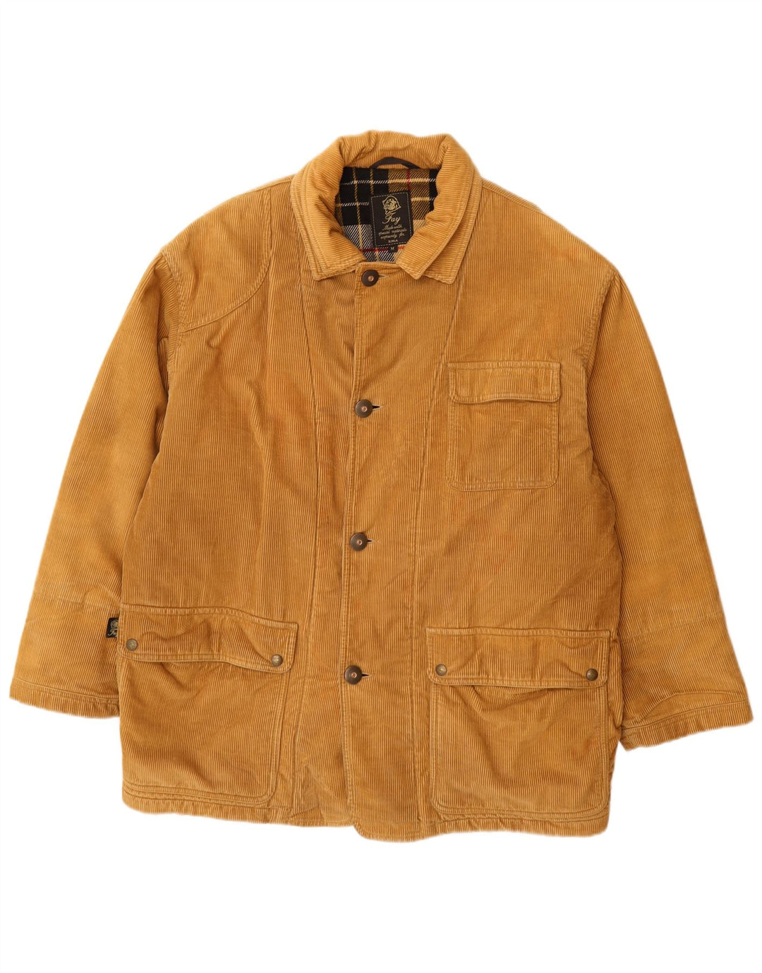 Giacca a vento in velluto a coste da uomo Fay UK 38 Cotone beige medio