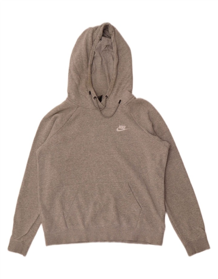 Felpa con cappuccio da uomo Nike in cotone mélange grigio medio