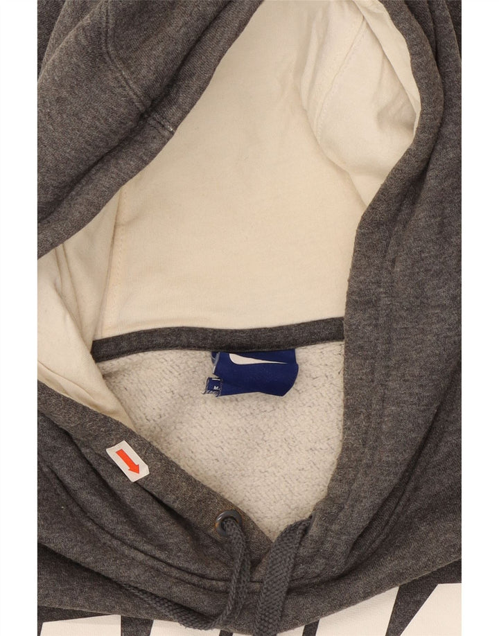 Felpa con cappuccio grafica Nike da uomo in cotone grigio medio