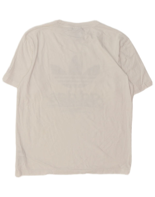T-shirt grafica da uomo Adidas Top in cotone bianco medio