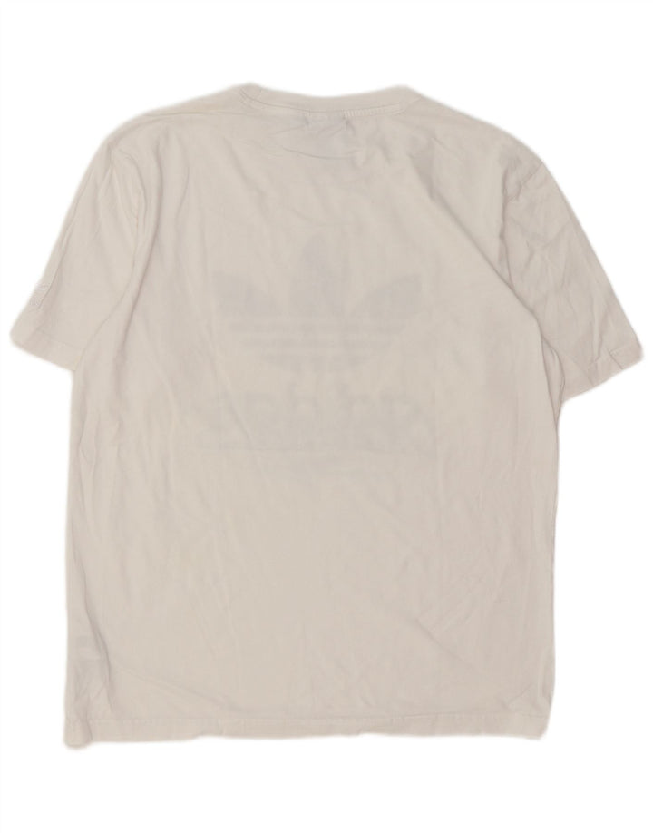 T-shirt grafica da uomo Adidas Top in cotone bianco medio