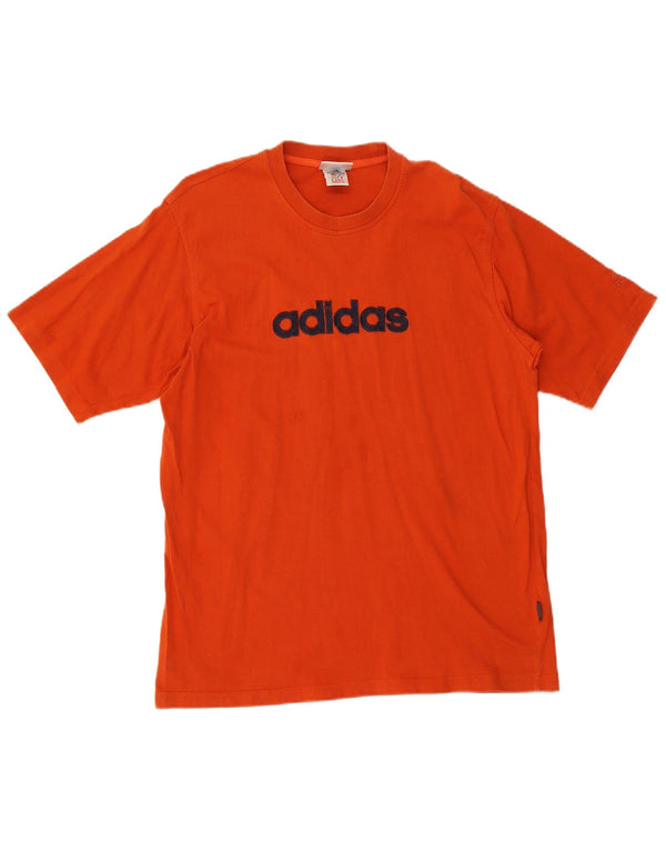 T-shirt grafica da uomo Adidas Top UK 42/44 grande cotone rosso